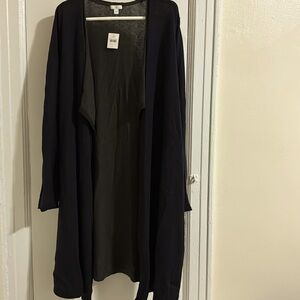 J Jill long duster cardigan  sweater open draping  front size L